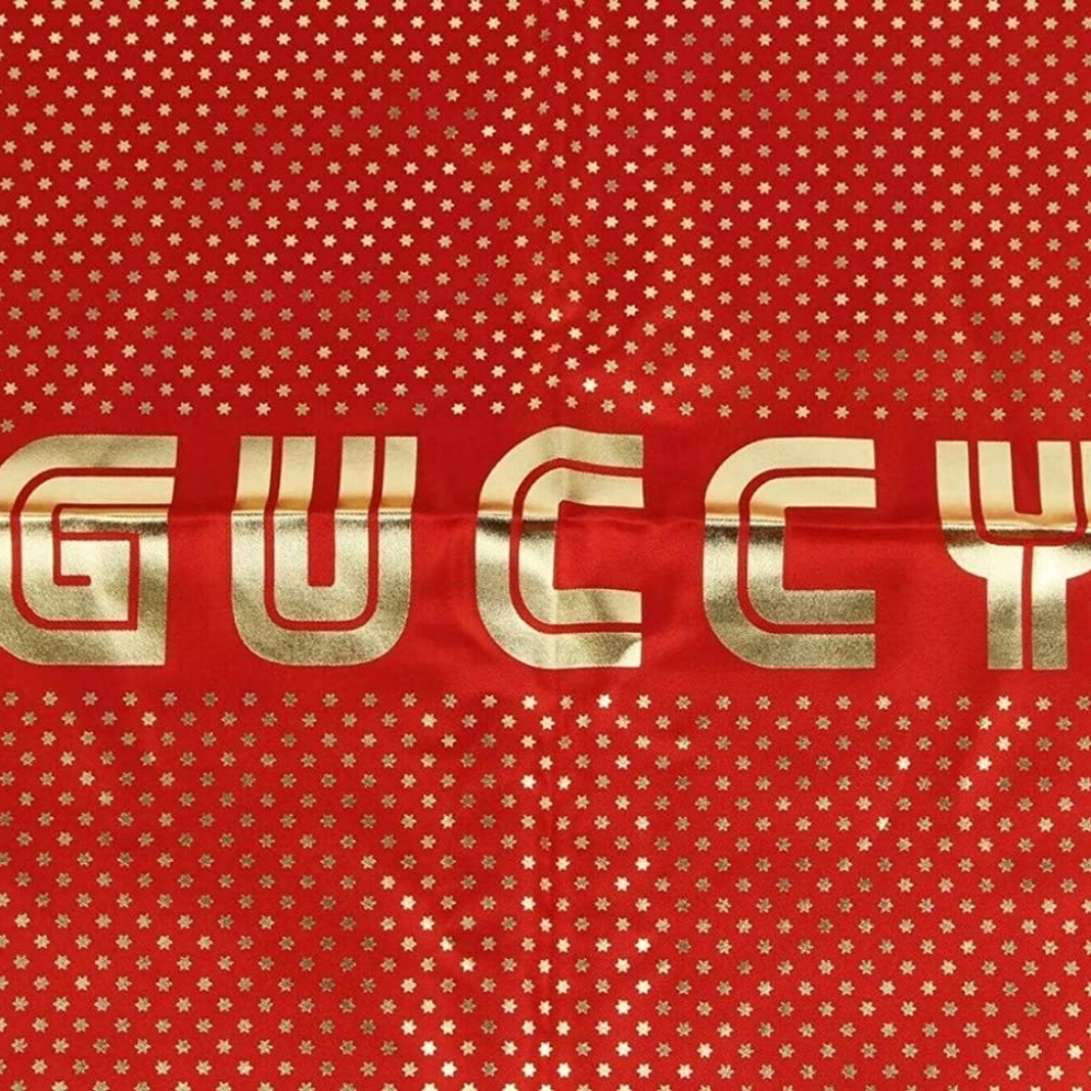 Gucci silk GUCCY stars scarf